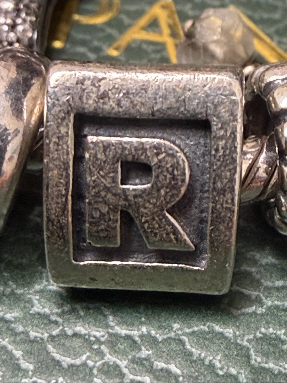 Authentic Pandora R letter Silver charm